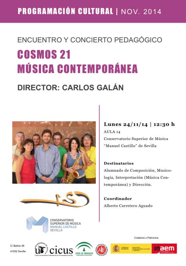 Encuentro y concierto pedagógico — Grupo Cosmos 21
