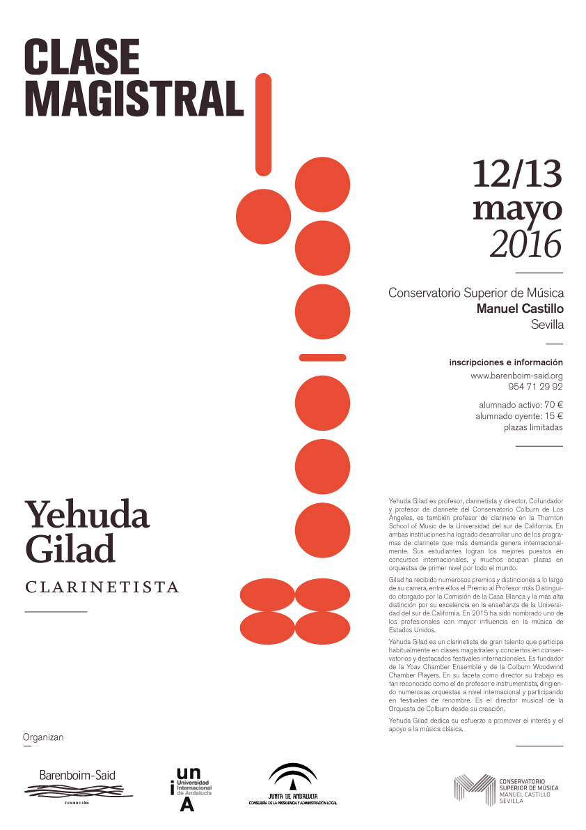 Clases magistrales de clarinete Yehuda Gilad
