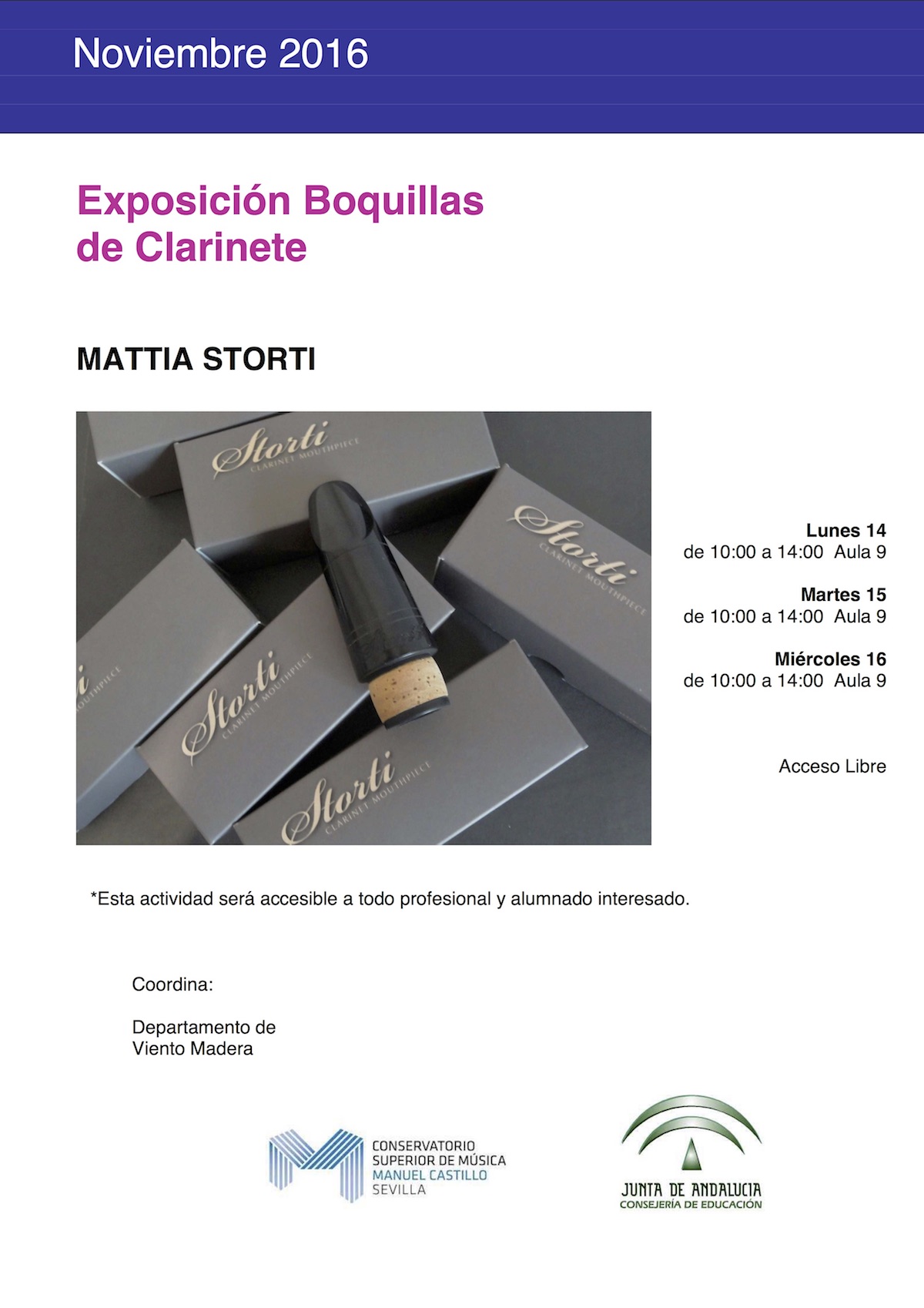 Exposición Boquillas de Clarinete — Mattia Storti