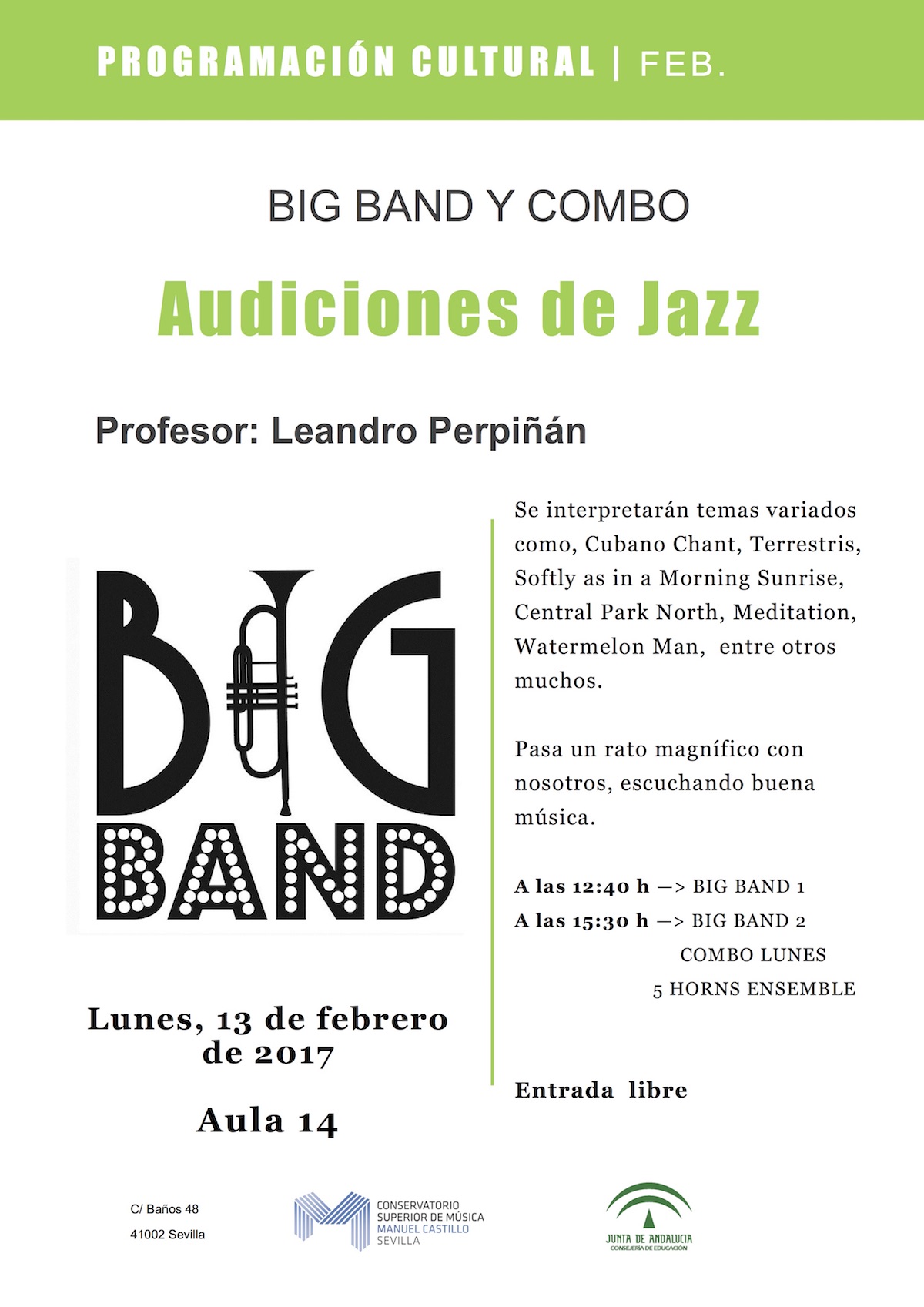 Audición de Jazz — Big Band y combo