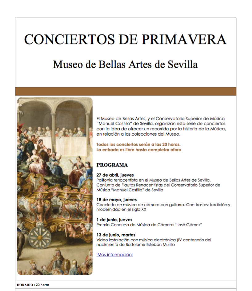 Ciclo «Conciertos de Primavera en el Museo de Bellas Artes de Sevilla»