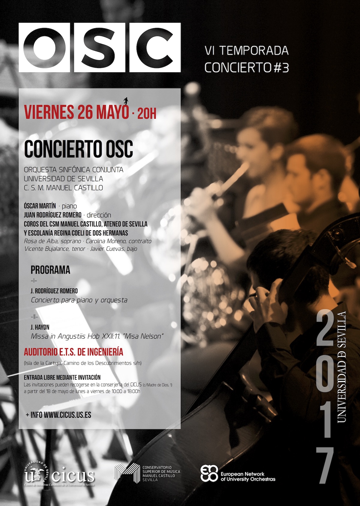 Tercer concierto de la temporada 2016-2017 de la Orquesta Sinfónica Conjunta (OSC)